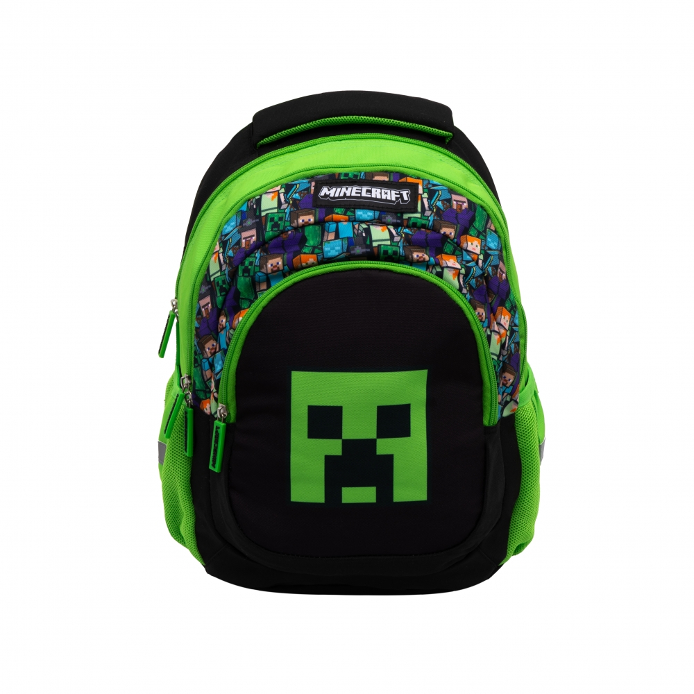 Ghiozdan scolar Minecraft, ASTRA, 3 compartimente, 2 buzunare externe, 39x28x17cm