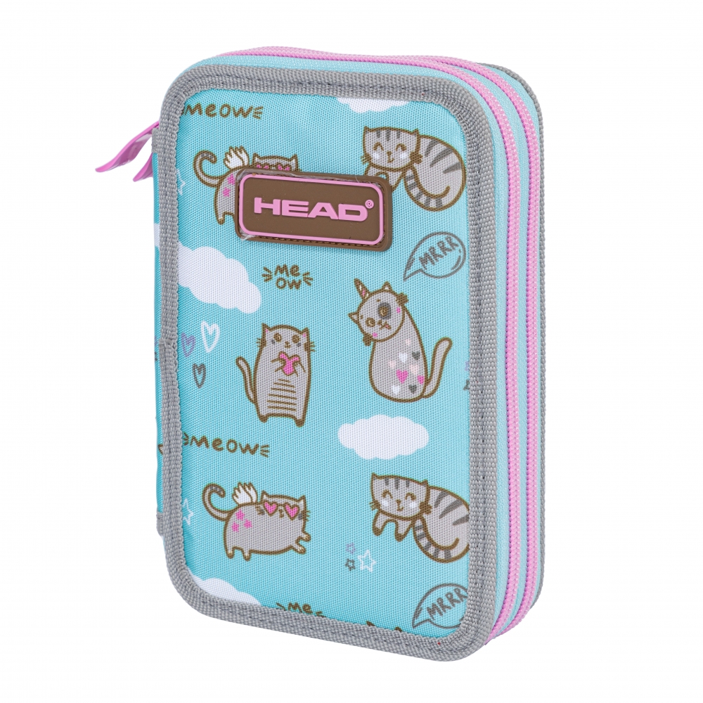 Penar scolar ASTRA Head Meow, doua compartimente, pastel, 20.5x13x4.5cm