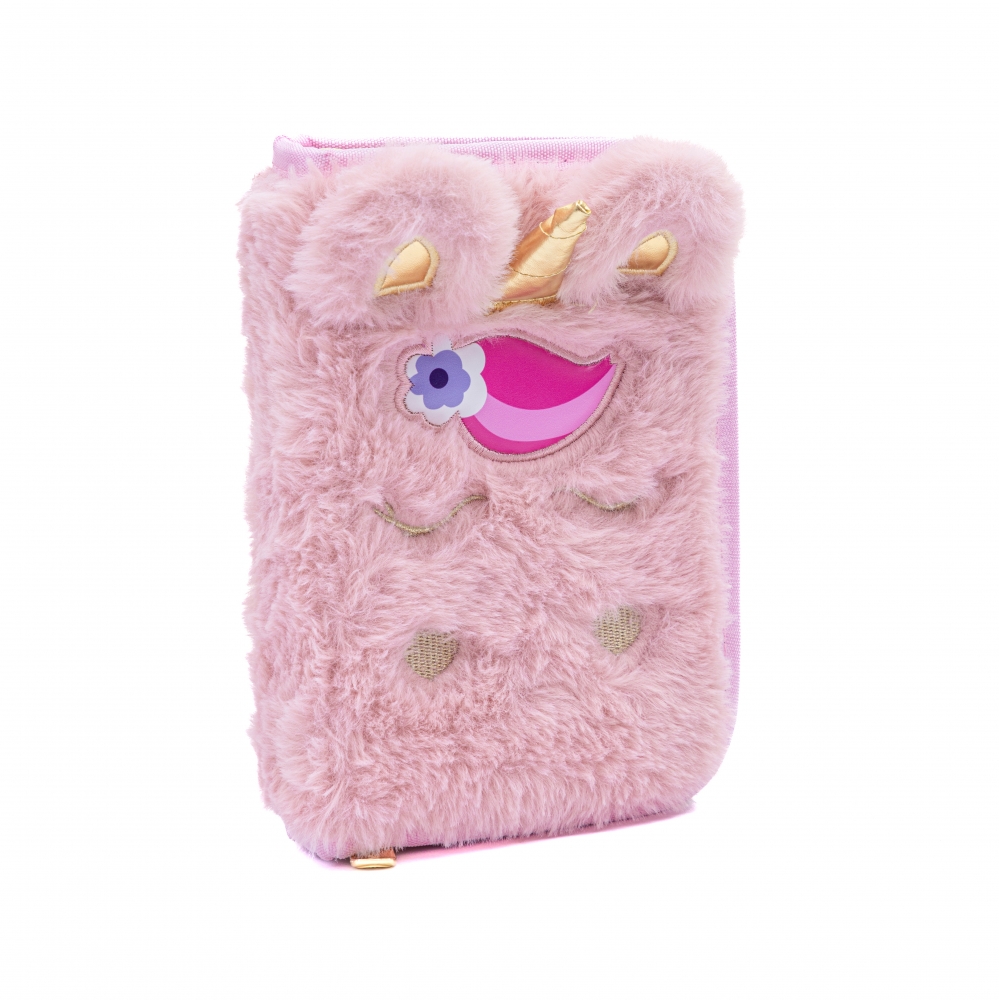 Cutie de toaleta tripla cu accesorii ASTRABAG Unicorn pufos, AC31, 20,5 x 13 x 6 cm