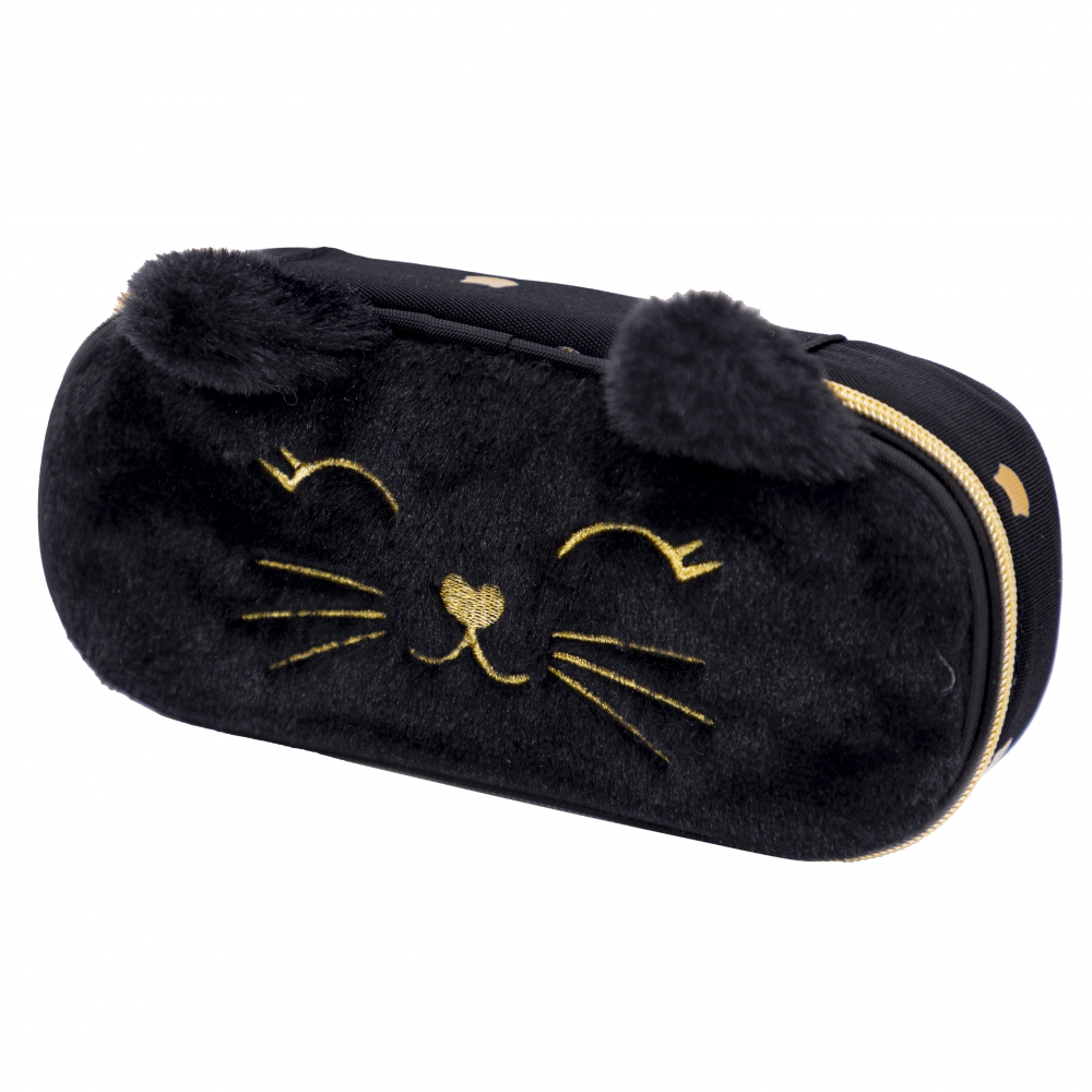 Penar simplu fără accesorii, Astra, Pisicuță neagră pufoasă, AC11, 22 x 9 x 5 cm