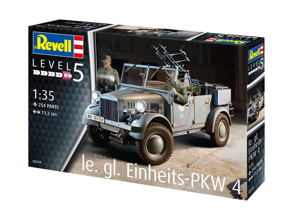 Vehicule militare de construit, Revell, le. gl. Einheits-PKW 4, 254 piese