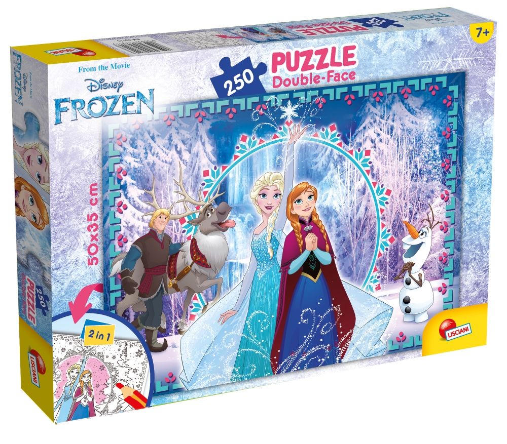 Puzzle Lisciani, cu 2 fete, Frozen, 250 piese