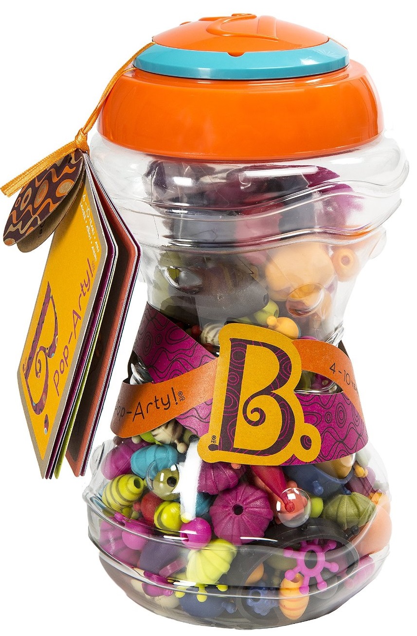 Set creativ, Battat, margele Pop Art multicolore, 300 piese