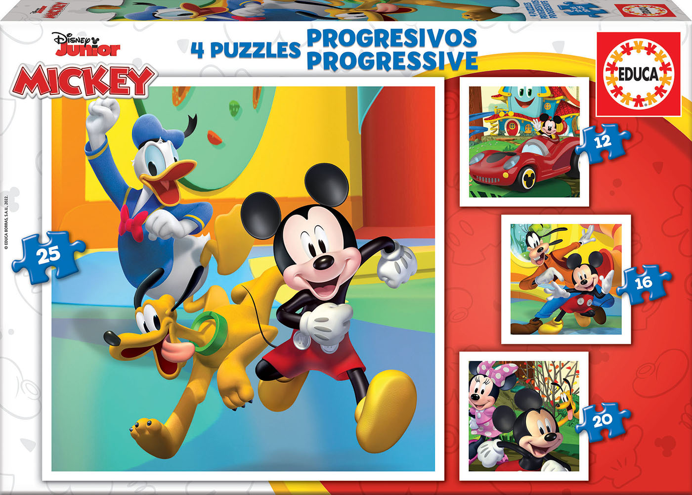 Puzzle Educa, Mickey and Friends, 12-16-20-25 piese