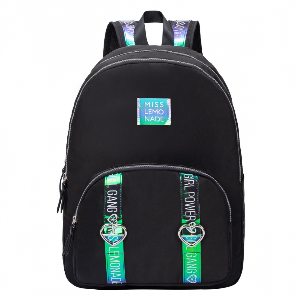 Rucsac scoala, Miss Lemonade, Riot Girl, 45 x 34 x 16, Negru