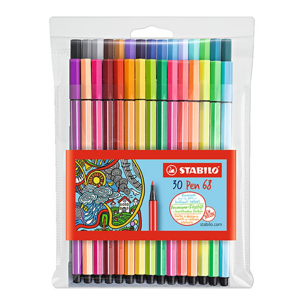 Set carioci, Stabilo, Pen 68 24+6 neon ST6830-1, 30 culori