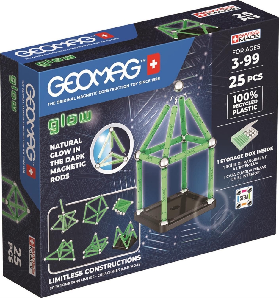 Set de constructie magnetic Geomag Glow 25 piese, 328