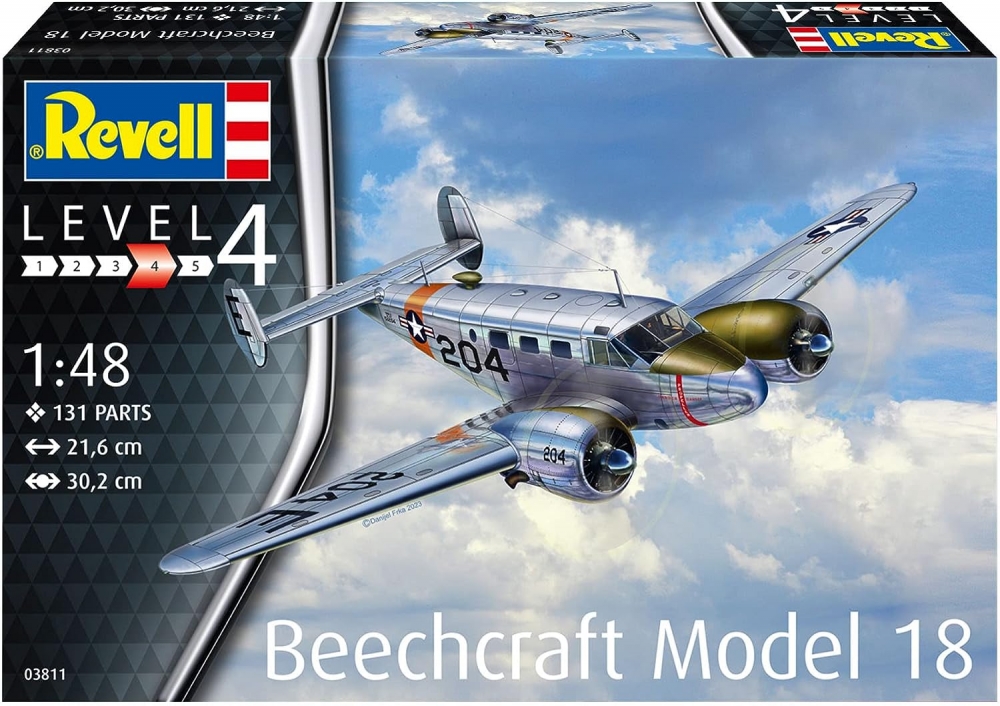 Macheta de asamblat, Revell, Avion Beechcraft Model 18,131 piese