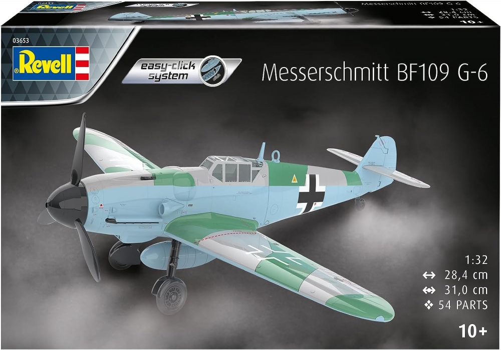 Macheta de asamblat, Revell, Avion Messerschmitt Bf109 G-6 Easy-Click, 54 piese