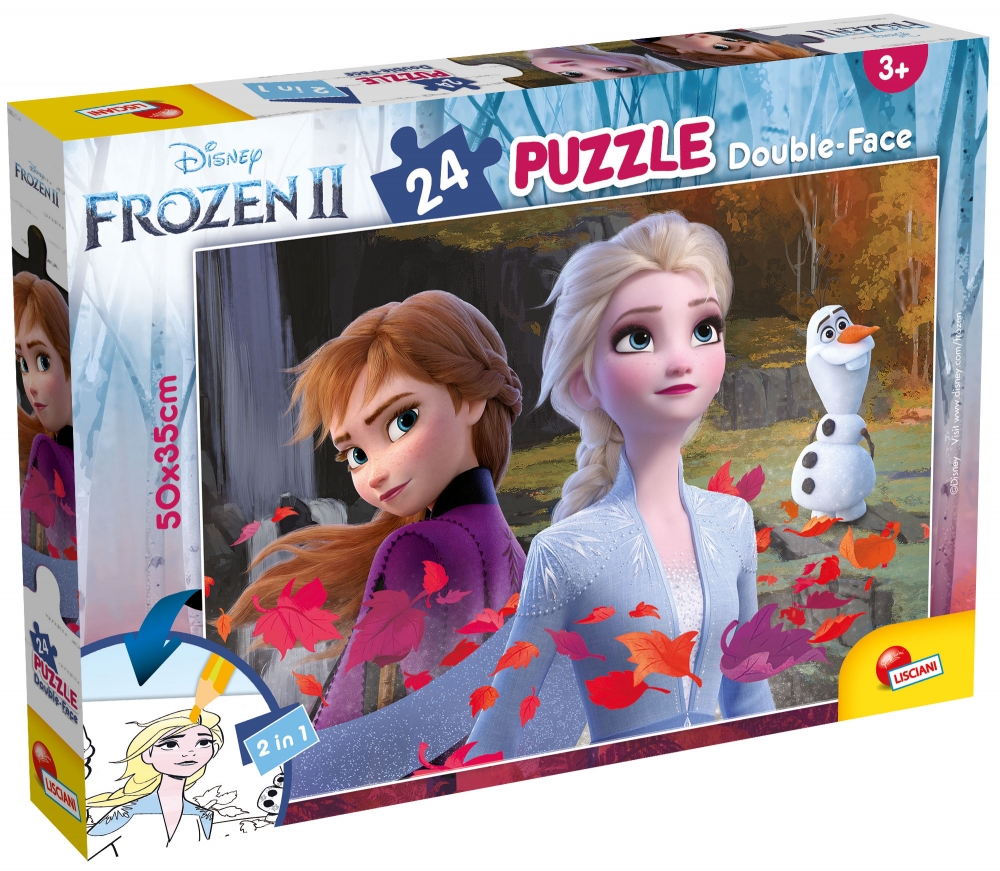 Puzzle, Lisciani, Frozen 2, Puzzle cu două fețe 24 de piese