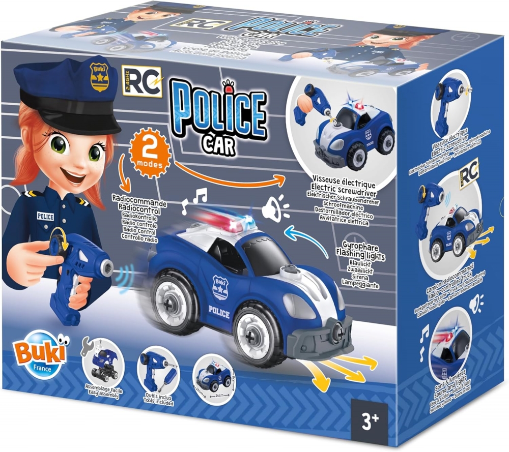 Mașină de poliție de asamblat, Buki Franța, control RC