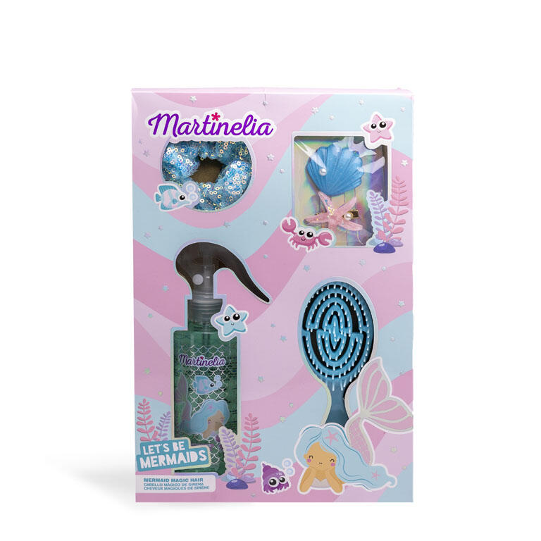 Set accesorii pentru păr, Martinelia, Sirene, Spray descurcător, 5 piese