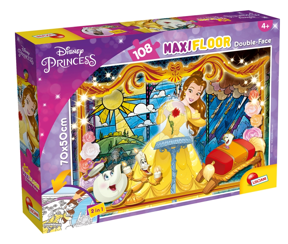 Puzzle, Lisciani, Frumoasa si Bestia, Puzzle cu doua fete 108 piese