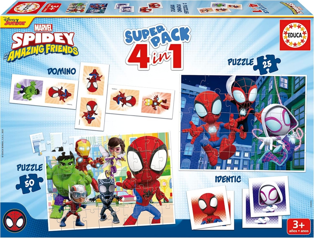 Playset, Educa, Spidey și prietenii lui, Domino, Amintiri și 2 puzzle-uri