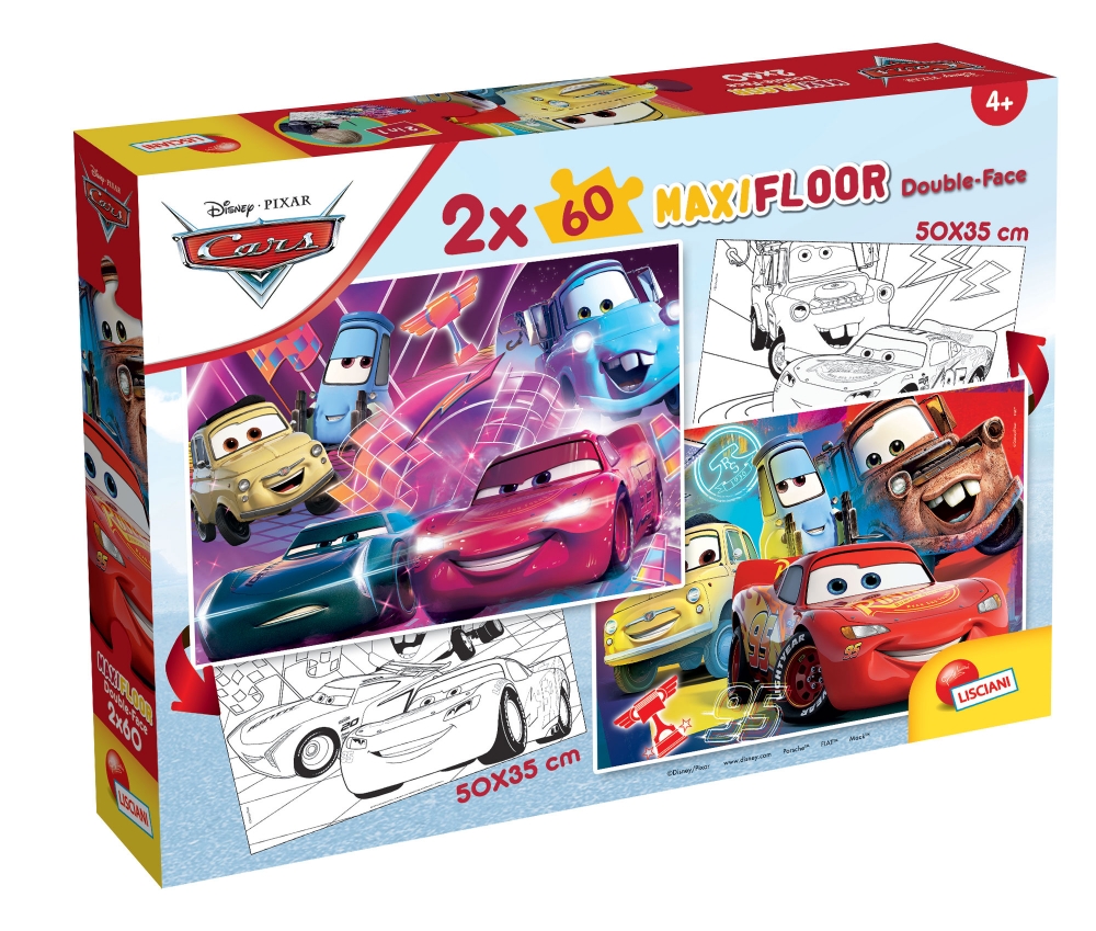 Puzzle, Lisciani, Masini, Puzzle cu doua fete 2 x 60 piese