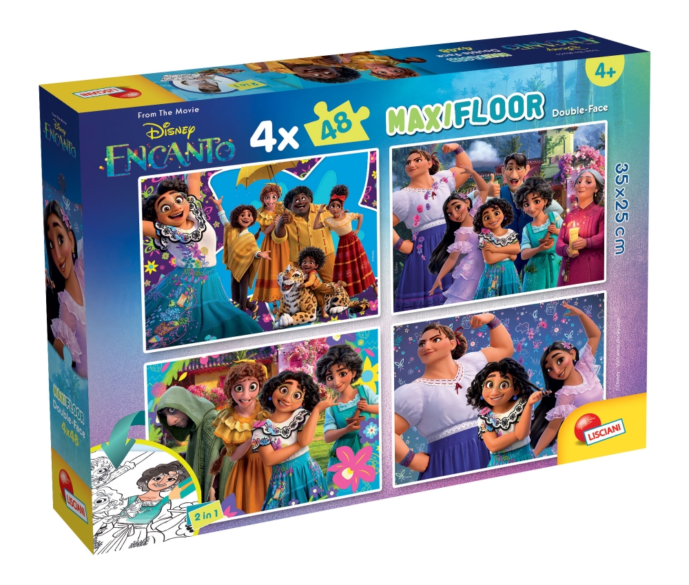 Puzzle, Lisciani, Encanto, Puzzle cu doua fete 4 x 48 piese