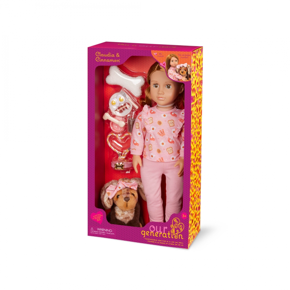 Papusa, Battat, Our Generation, Claudia si Cinnamon cu accesorii, 46 cm