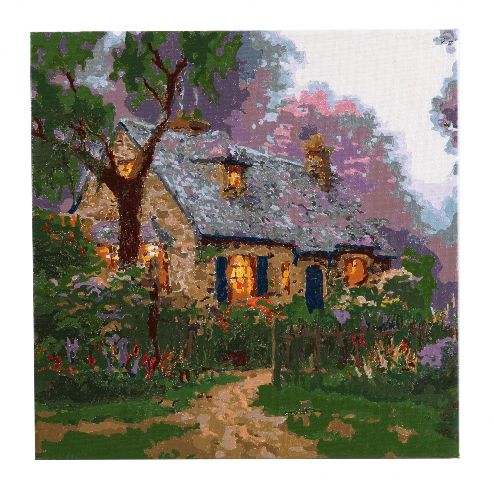 Set pictura pe numere, Craft Buddy, Casuta Foxglove, 30 x 30 cm