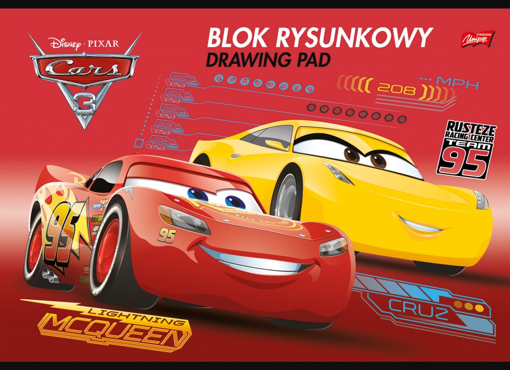 Bloc de desen Unipap, colectia Cars Disney, 20 de pagini, A4, 80g/m2