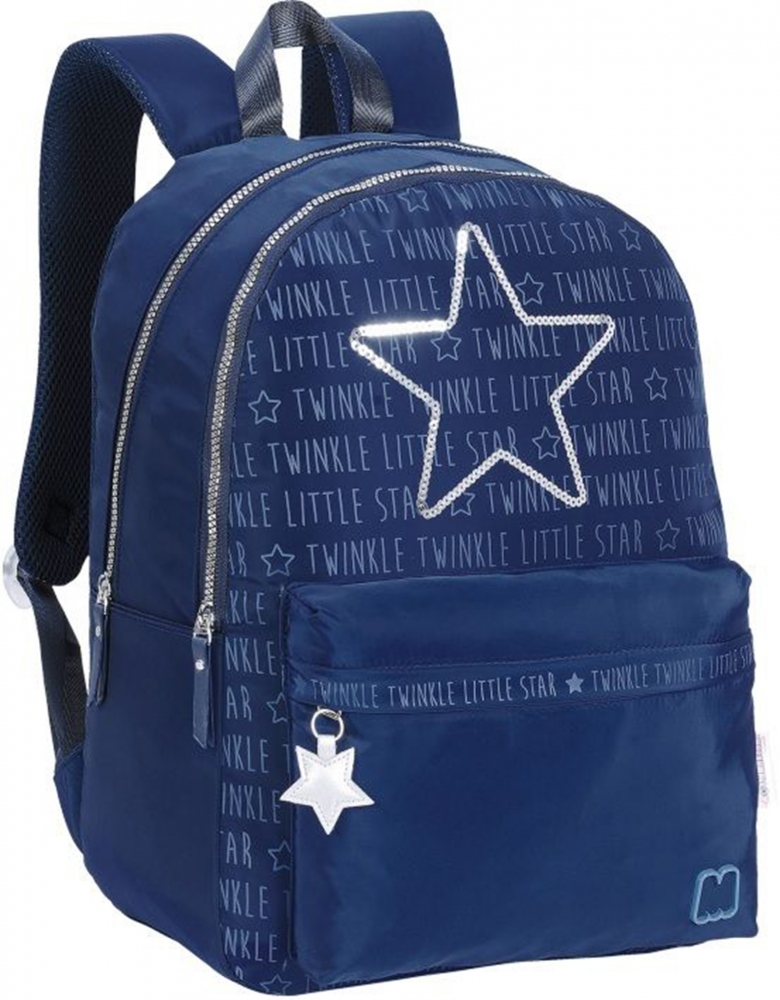 Rucsac scoala, Marshmallow, Little Star, 43 x 31 x 15 cm, Albastru inchis