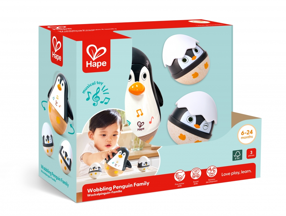 Set zornaitoare pentru bebelusi, Hape, familia Pinguinilor