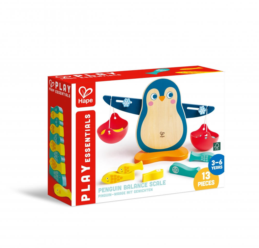 Set educativ, Hape, Penguin Balance Scale, 13 piese