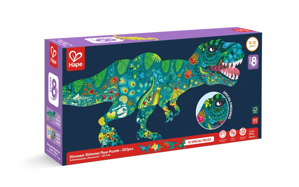 Puzzle, Hape, Dinozaur, 202 piese