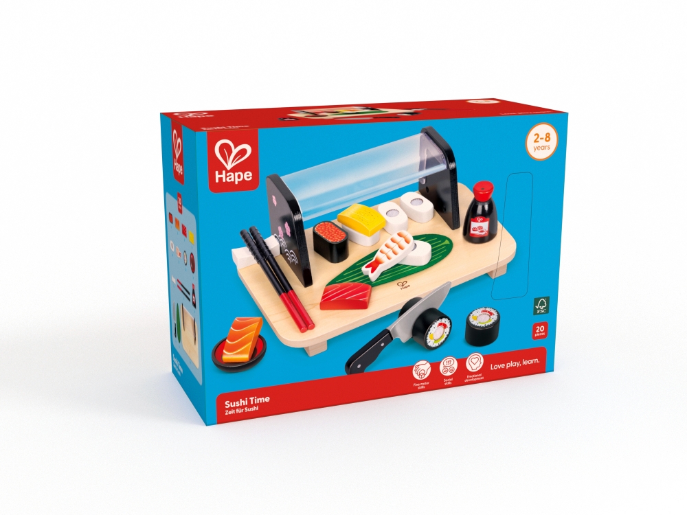 Set din lemn, Hape, Ora de sushi, 11 piese
