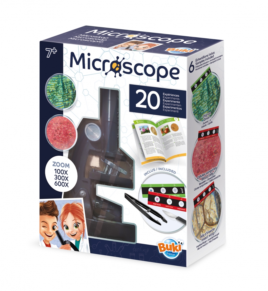 Kit educațional, Buki France, Microscop, 20 experimente