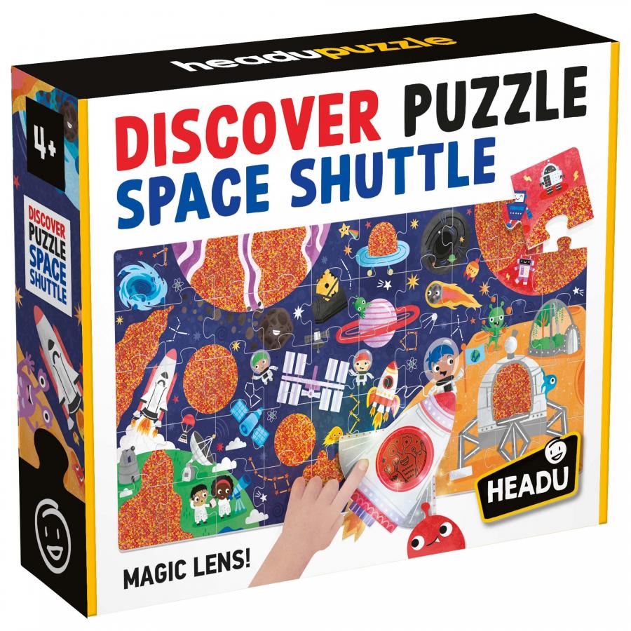Puzzle educativ, Headu, Discover, Naveta spatiala, 50 piese