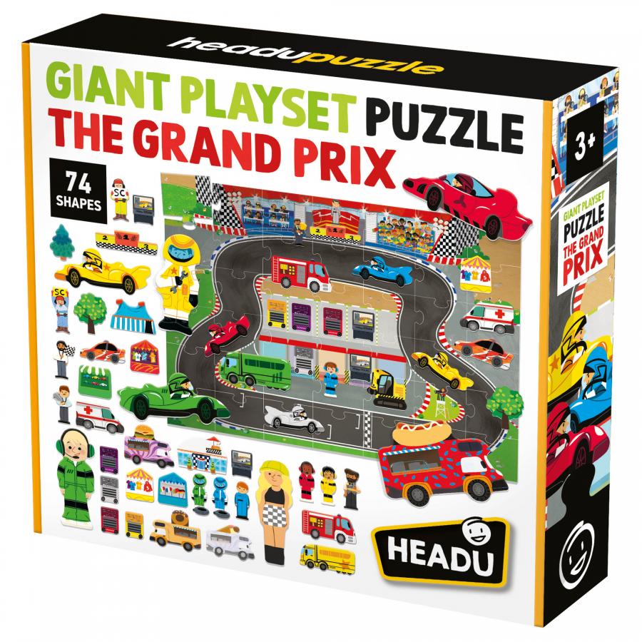 Puzzle educativ, Headu, Giant Playset, The Grand Prix, 42 piese
