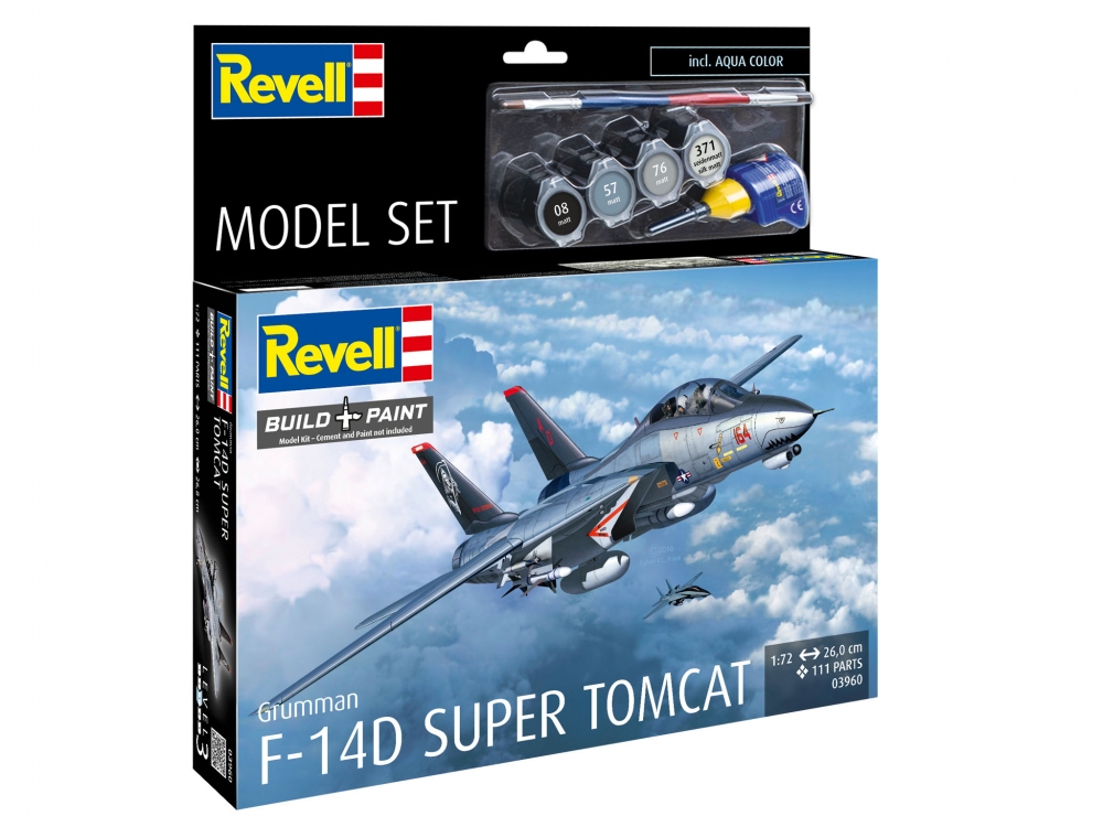 Model de asamblare, Revell, F-14D Super Tomcat, 111 piese