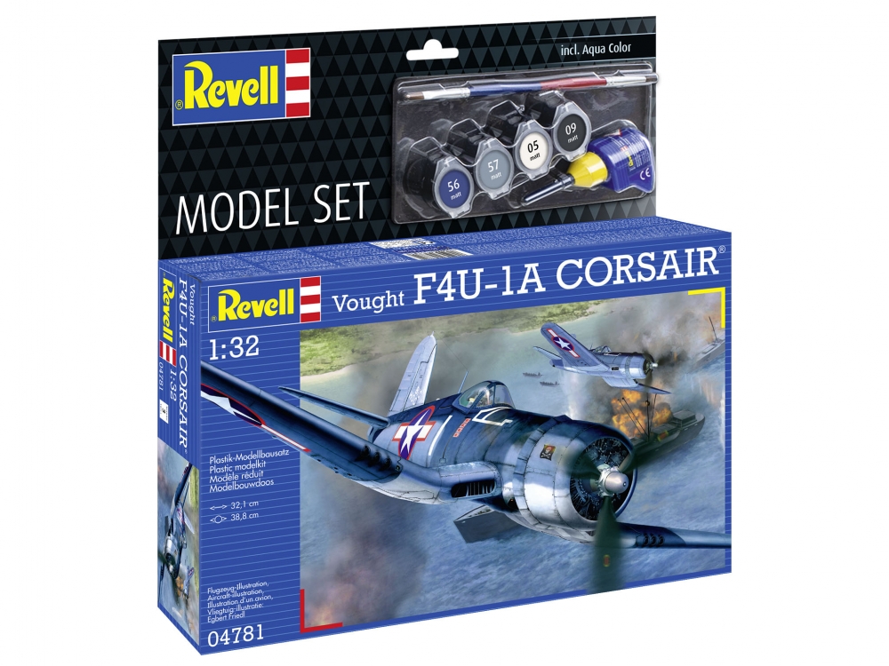 Machetă de asamblare, Revell, avion Vought F4U-1A CORSAIR, 68 de piese