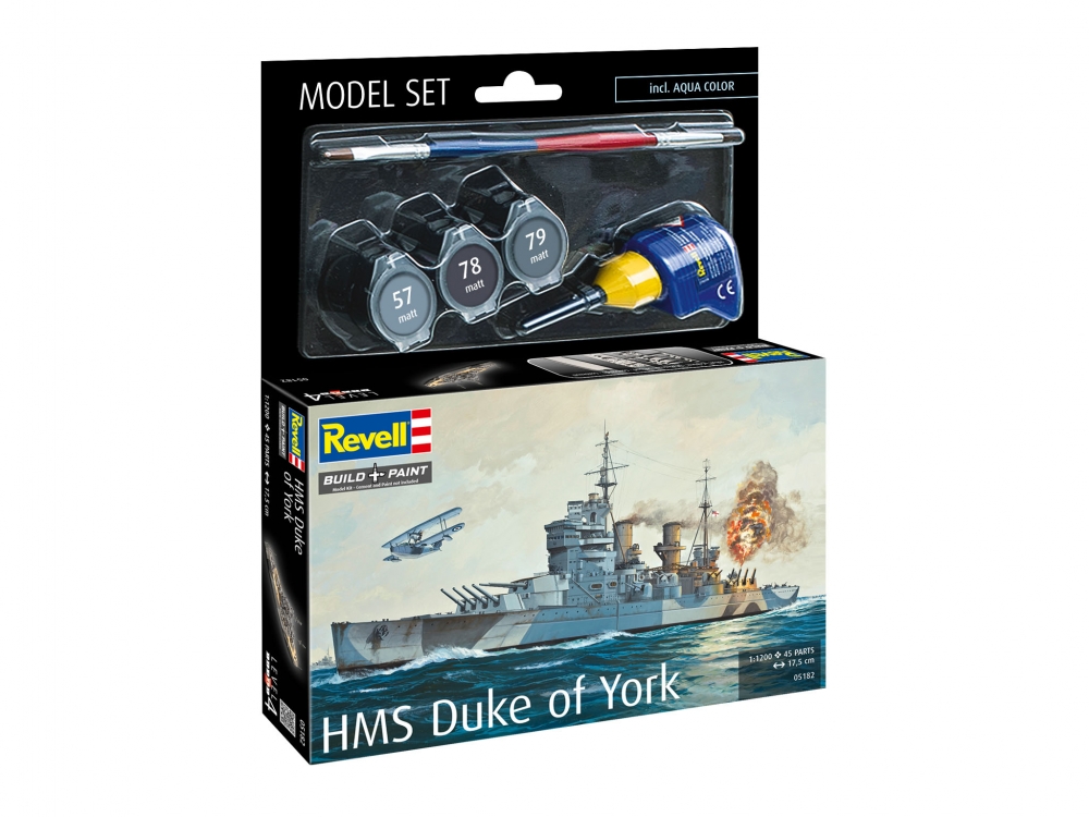 Machetă de asamblare, Revell, Nava de luptă MS Duke of York, 45 de piese