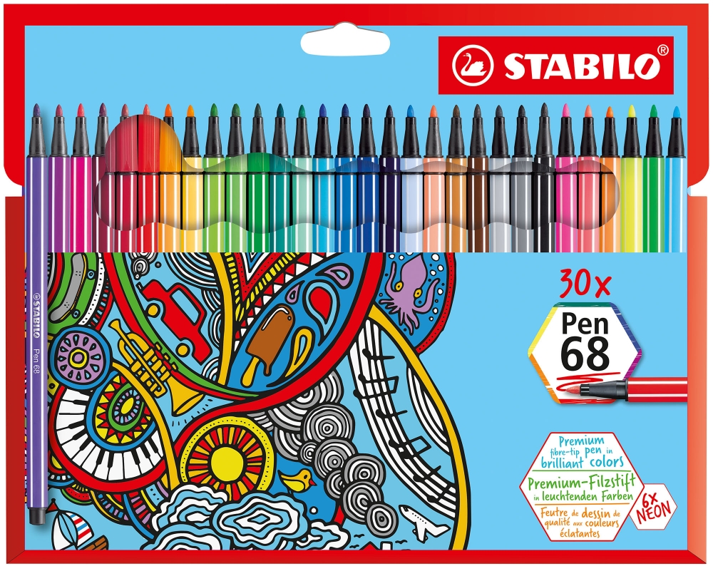 Set Stabilo Pen 68, 30 culori