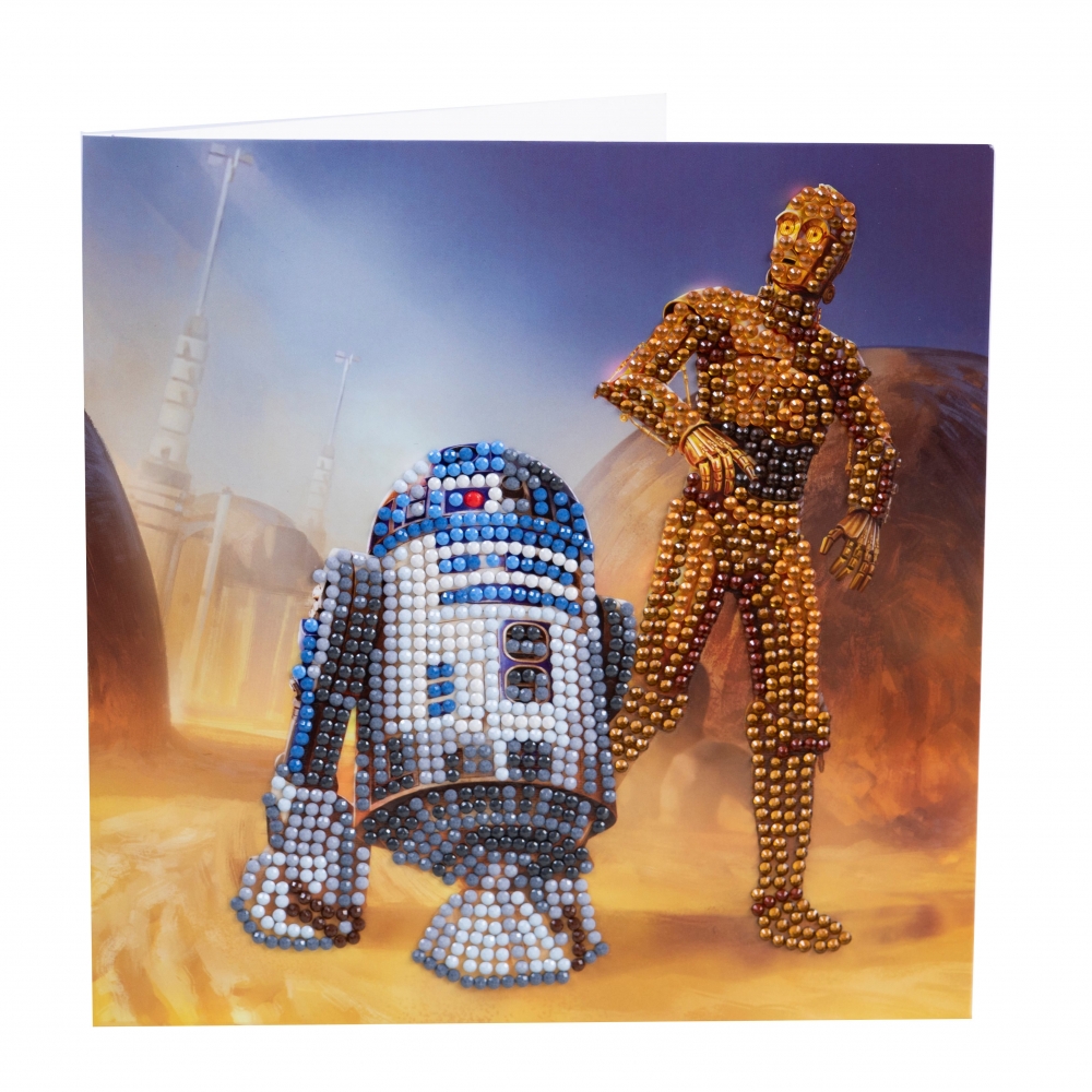 Set creativ tablou cu cristale, Craft Buddy, R2-D2 & C-3PO, 18 x 18 cm