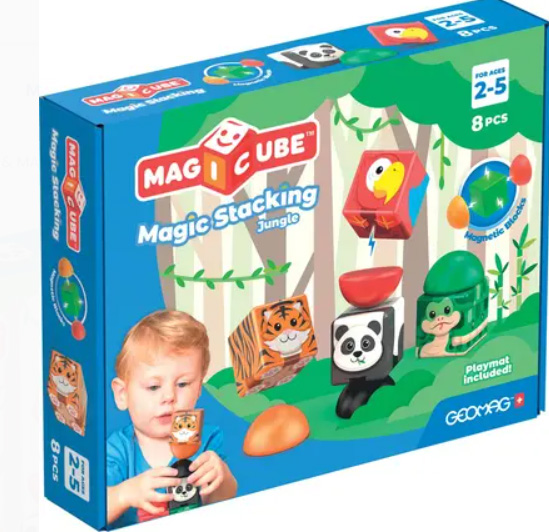 Constructor magnetic, Geomag, Magicube, Jungle, 8 piese