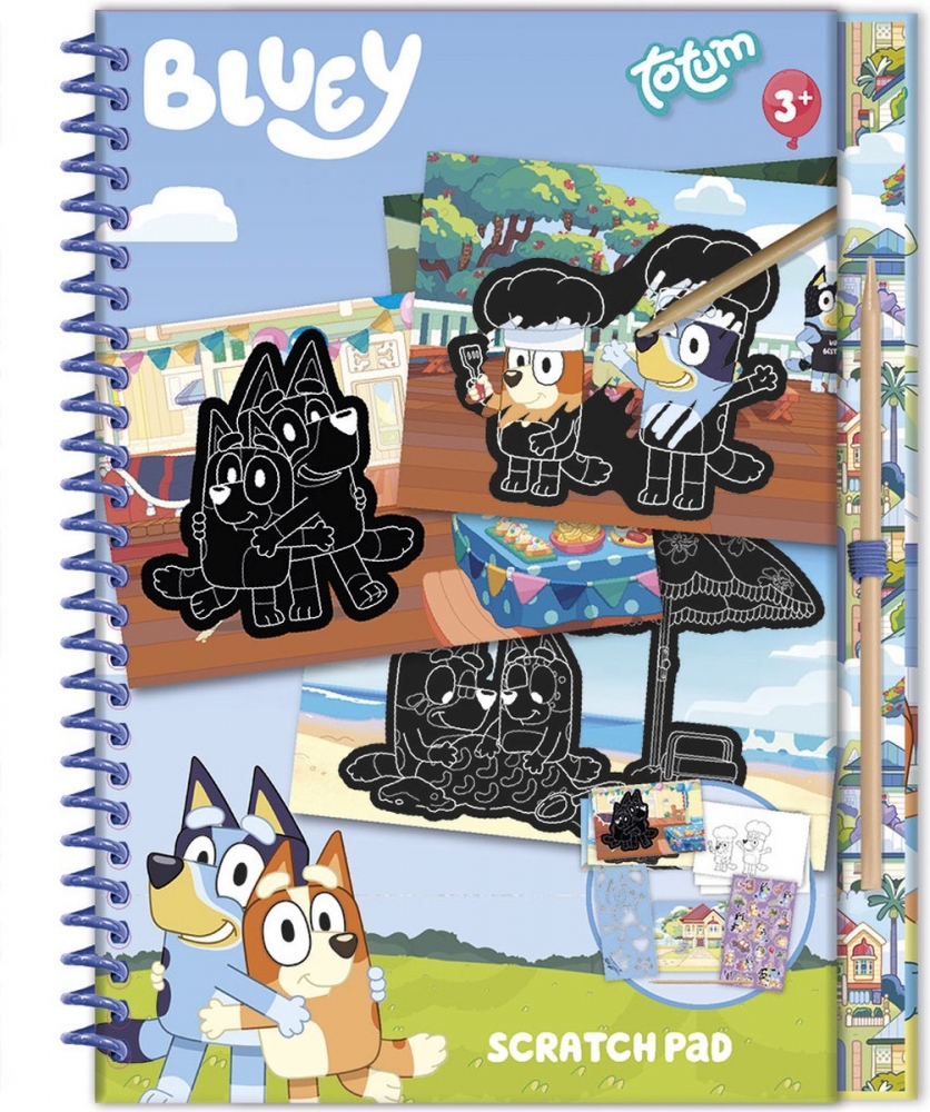 Set creativ de razuit si colorat, Totum, Bluey
