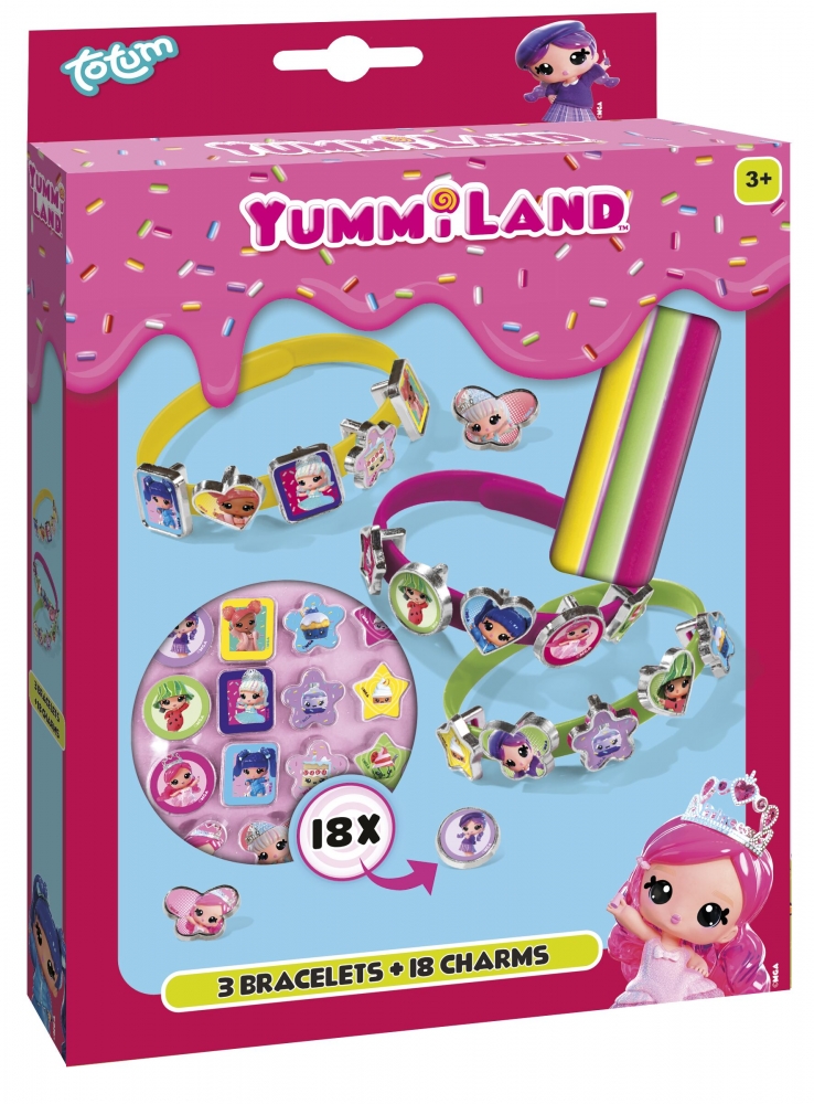 Set creativ, Totum, YummiLand, brățări DIY, 3 piese