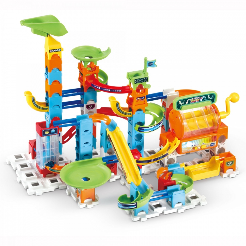 Set de joaca, Vtech, Pista de culoare cu bile de marmura, Provocare, 102 piese