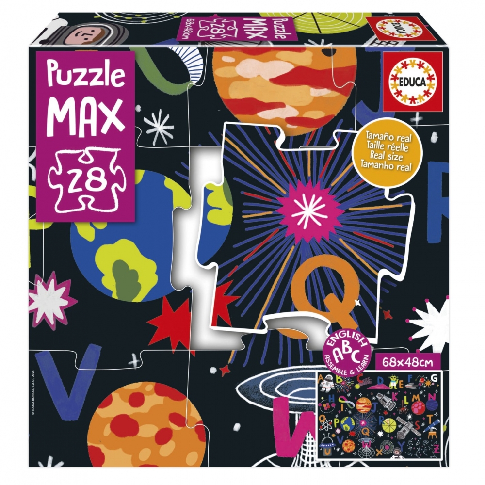 Puzzle, Educa, MAX Alfabet în spațiu, 28 de piese