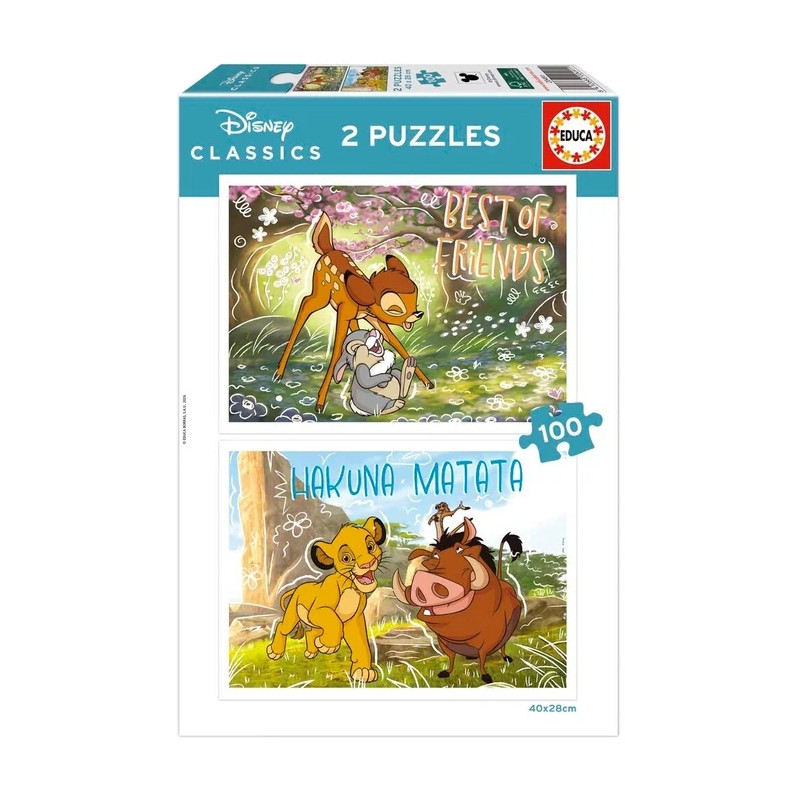Puzzle, Educa, Clasice Disney 2 în 1, 2x100 piese
