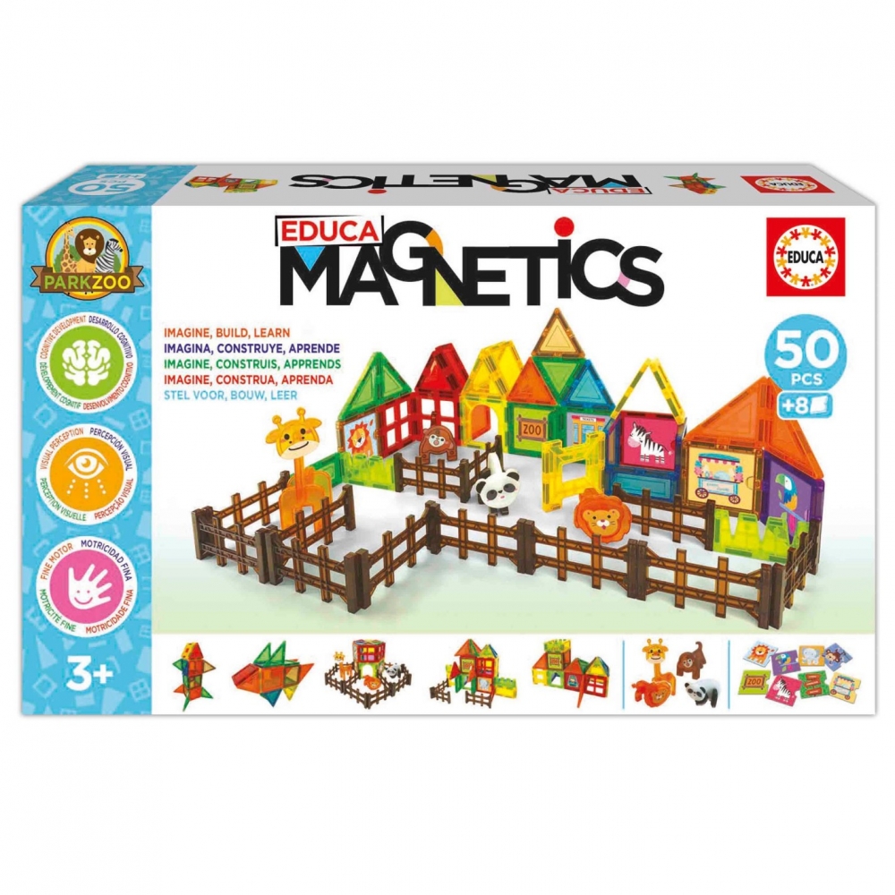 Constructor magnetic, Educa, Zoo, 50 de piese