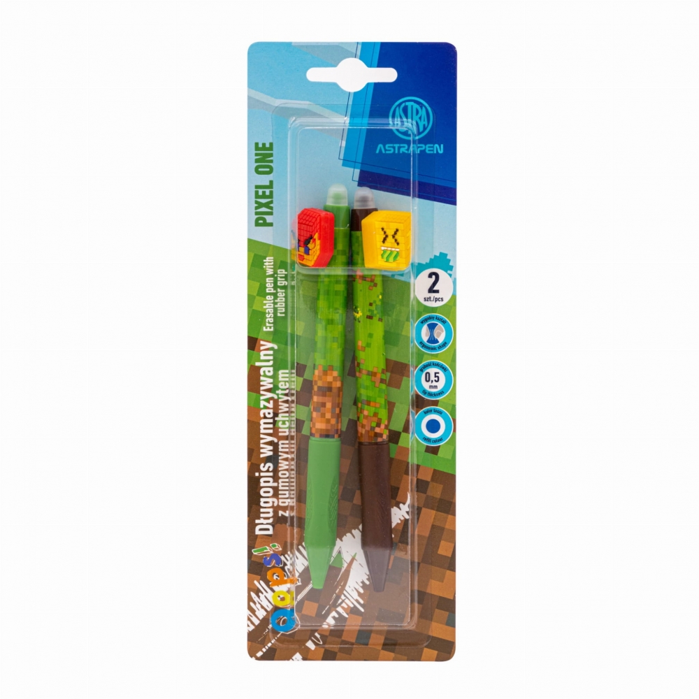 Set 2 pixuri ASTRA art-pap Pixel One, varf 0.5mm, ergonomice, albastru, 19x85x215mm