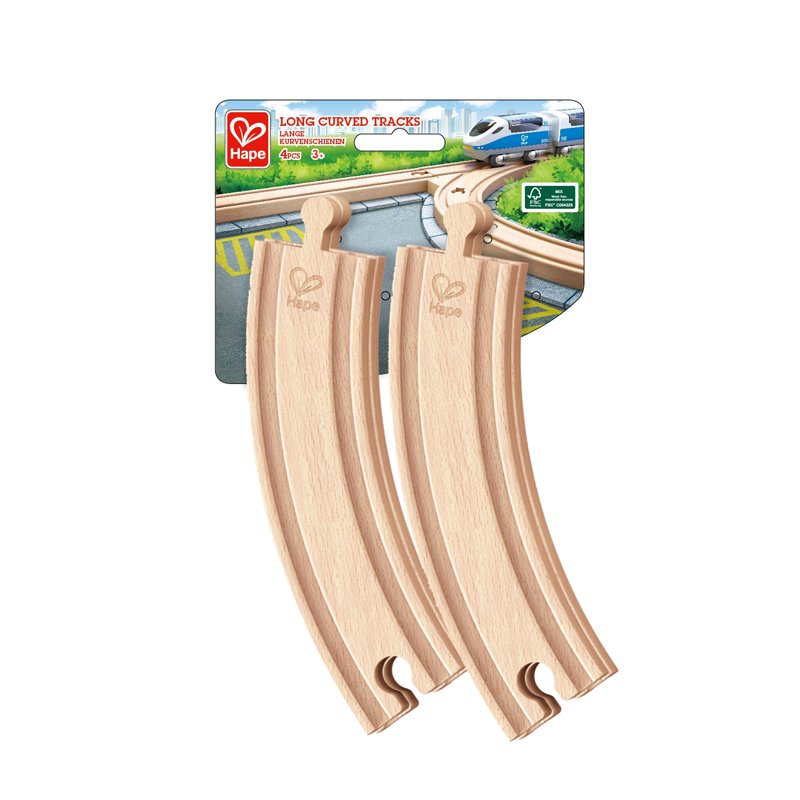 Set din lemn, Hape, sina curbata lunga, 4 buc