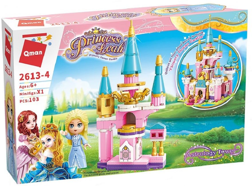 Set constructie Qman, Colorat Castelul Oceanului, Turnul Astrologic, 104 piese