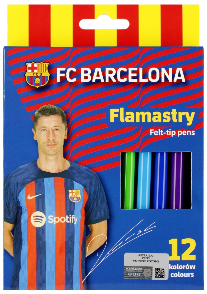 Set de markere, Astra, FC Barcelona, 12 culori