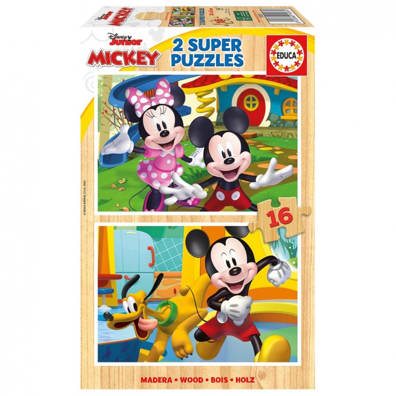 Puzzle pentru copii, Educa, Mickey si Minnie, 2 x 16 piese