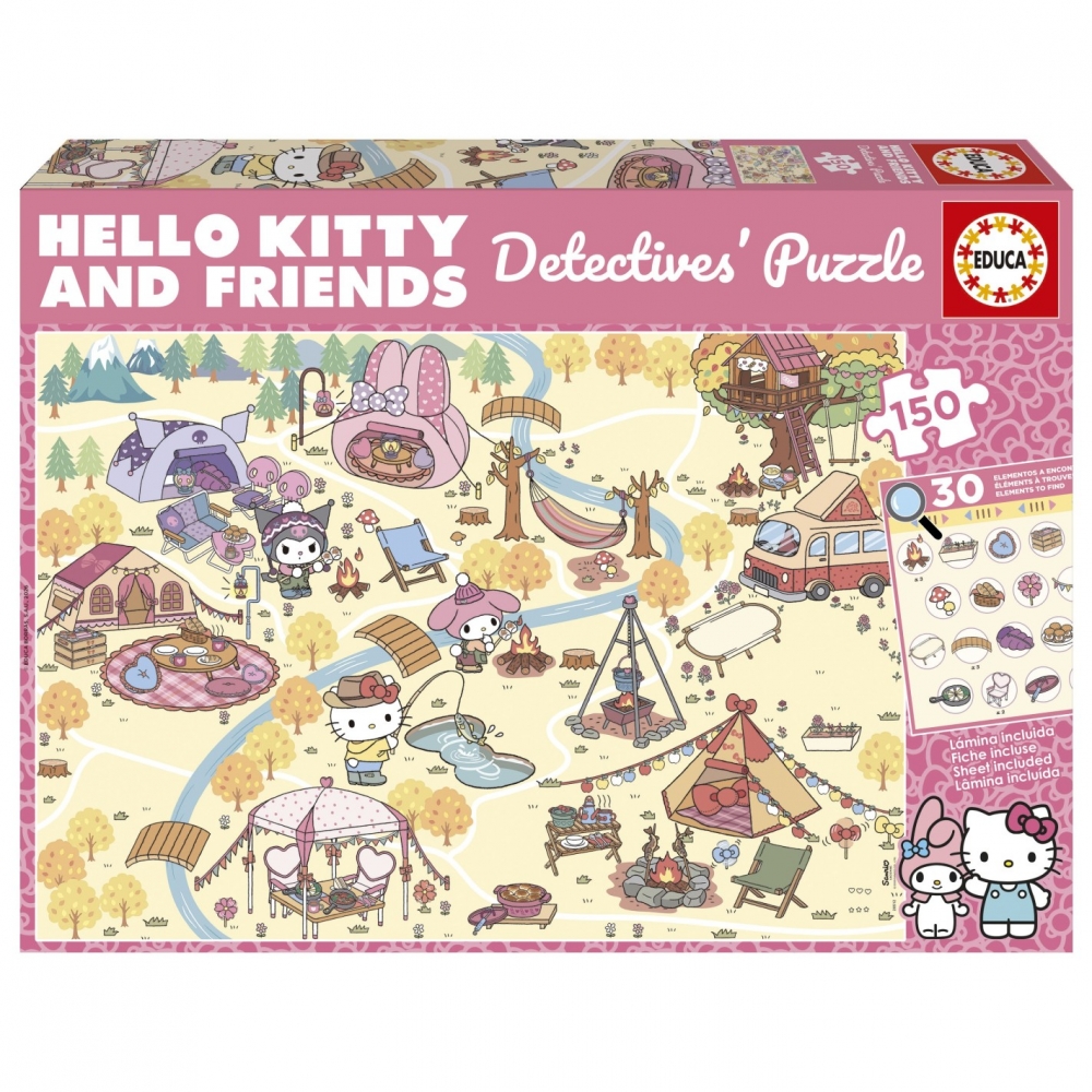 Puzzle, Educa, Hello Kitty, Detectiv, 150 de piese