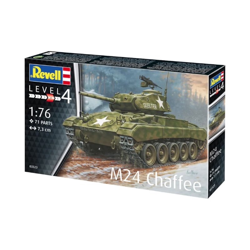 Model de asamblare, Revell, Distrugator de tancuri american, M24 Chaffee, 71 piese